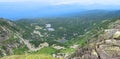 Scenic view of Snezne Jamy in Krkonose Giant Mountains with small glacial lakes in the distance, Czech Republic, Bohemian Region Royalty Free Stock Photo