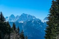 Dreilaendereck - Scenic view of snowcapped mountain peaks of Julian Alps seen from Dreilaendereck