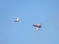 Scenic view of Spitfire and Typhoon in the Memorial Flight Southport Airshow