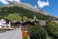 Scenic view of Splugen, an alpine village in Canton Grisons in summer in Switzerland