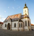 A scenic view of St Mark`s Church in a nice sunny day, Zagreb, Croatia Royalty Free Stock Photo