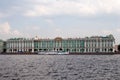 Scenic view of the State Hermitage Museum in Saint Petersburg, Russia in cloudy sky background