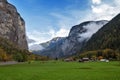 Stechelberg, a small alpine village in the Bernese Alps in Lauterbrunnen, Switzerland Royalty Free Stock Photo