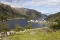 Scenic view of Stornes and the river Ãâ¦na, Norway Royalty Free Stock Photo