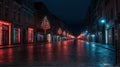 scenic view of street with multiple light reflection