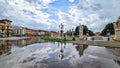 Padua - Scenic view on Prato della Valle after rain, square in the city of Padua, Veneto, Italy, Europe Royalty Free Stock Photo