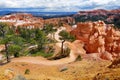 Scenic view of stunning red sandstone hoodoos in Bryce Canyon National Park Royalty Free Stock Photo