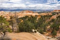 Scenic view of stunning red sandstone hoodoos in Bryce Canyon National Park in Utah, USA Royalty Free Stock Photo