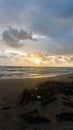 The scenic view of sunrise at Batu Burok Beach in Kuala Terengganu during the morning