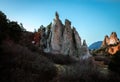 Scenic view of a sunrise at Garden of the Gods, Colorado Springs Royalty Free Stock Photo