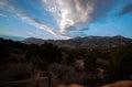 Scenic view of a sunrise at Garden of the Gods, Colorado Springs Royalty Free Stock Photo