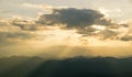 Scenic view of sunrise mountains layer evening at north thailand mountain range Royalty Free Stock Photo