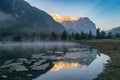 Scenic view of the Sunrise Over Dhikur Pokhari Village, Kaski, Annapurna Circuit Trek, Nepal