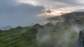 Scenic view of sunset over Garn Fawr, Wales