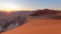 Scenic view of sunset over Namib desert at Naukluft National Park in Namibia Royalty Free Stock Photo