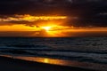 Scenic view of the sunset over Orange beach in Alabama, USA Royalty Free Stock Photo