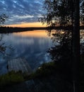 Scenic view of sunset over West Mackey Lake in Soldotna, Alaska Royalty Free Stock Photo