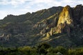 Scenic view of Superstition Mountains at Sunrise in the Tonto National Forest, Arizona Desert Royalty Free Stock Photo