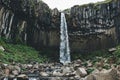 scenic view of Svartifoss (Black fall) waterfall