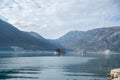 Scenic view of Sveti Dorde and Lady of the Rocks Islands in the Adriatic Sea in Perast, Montenegro