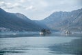 Scenic view of Sveti Dorde and Lady of the Rocks Islands in the Adriatic Sea in Perast, Montenegro