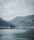 Scenic view of Sveti Dorde and Lady of the Rocks Islands in the Adriatic Sea in Perast, Montenegro