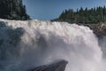 Scenic view of Tannforsen Waterfall, biggest waterfall in Sweden