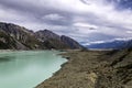 Scenic view of Tasman Glacier Lake and the mountains of Mt Cook National Park Royalty Free Stock Photo