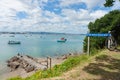 Scenic view of Tauranga harbour from site of Historic Stone Jetty from base track of Mount Maunganui