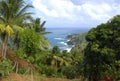 Scenic view to Atlantic Ocean coastline, Dominica, Caribbean islands Royalty Free Stock Photo