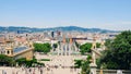 Scenic view to Barcelona city from the National Art Museum of Catalonia.