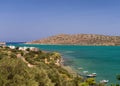 Scenic view to Mirabello bay and Elounda town in Crete island, Greece Royalty Free Stock Photo