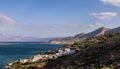 Scenic view to Mirabello bay and Elounda town in Crete island, Greece Royalty Free Stock Photo