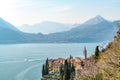 scenic view to Varenna at lake Como in Italy Royalty Free Stock Photo