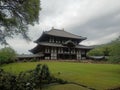 Scenic view of Todaiji Buddhist temple on a cloudy day in Japan