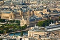 Scenic view from the top of the Eiffel Tower. Paris, France. Royalty Free Stock Photo