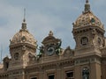 Scenic view of the top part of Monte Carlo Casino building under the cloudy sky, Monaco Royalty Free Stock Photo