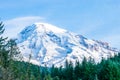 Scenic view of top of the snow mountain in the morning