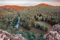 Scenic view from the top of the Ural taiga.