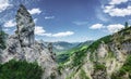 Scenic view of Totes Gebirge mountainrange with dolomite monolith Royalty Free Stock Photo