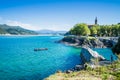 Scenic view of the town of Mundaka in the province of Biscay in Spain Royalty Free Stock Photo