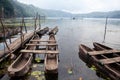 Scenic view of traditional fisher boats on Danau Tamblingan lake Royalty Free Stock Photo