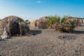 Scenic view of traditional houses in El Molo village at the shores of Lake Turkana, Kenya Royalty Free Stock Photo