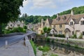 Cottage Houses by a River in an English Village Royalty Free Stock Photo