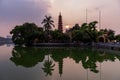 Scenic view at Tran Quoc Pagoda at sunset time, Hanoi, Vietnam. Royalty Free Stock Photo