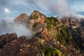 Scenic view on the trekking road from Pico Arieiro to Pico Ruivo, Madeira