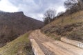 A Dirt Road Between The Two Hills in Armenia Royalty Free Stock Photo