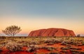 Scenic view of Uluru, a large sandstone formation in the center of Australia