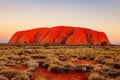 Scenic view of Uluru, a large sandstone formation in the center of Australia