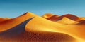 A scenic view of undulating sand dunes under a clear blue sky in a desert landscape setting sun light Royalty Free Stock Photo